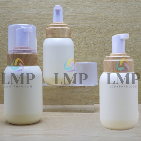 Chai HDPE tạo bọt nắp vân gỗ