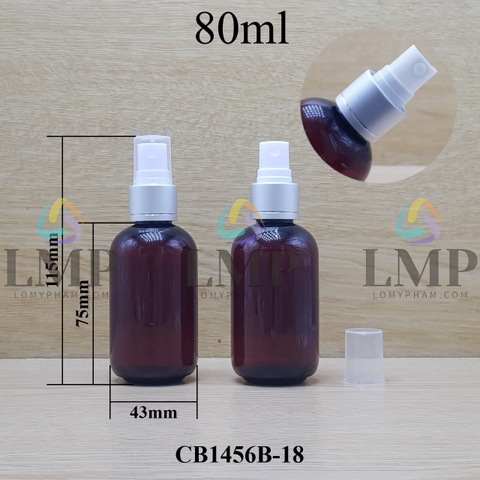 Chai vai tròn đầu phun sương xi 1 viền 80ml