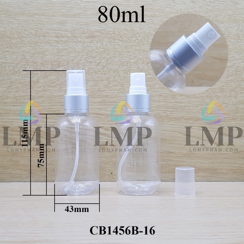 Chai vai tròn đầu phun sương xi 1 viền 80ml