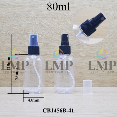 Chai vai tròn đầu phun sương sọc 80ml