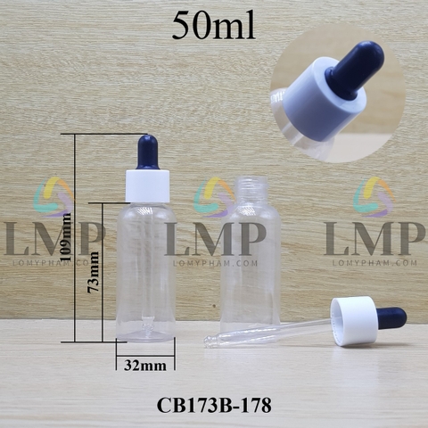 Chai vai tròn nắp bóp khoen nhựa trơn 50ml