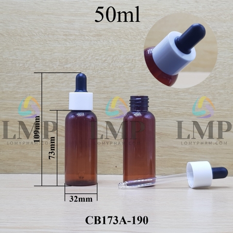 Chai vai tròn nắp bóp khoen nhựa trơn 50ml