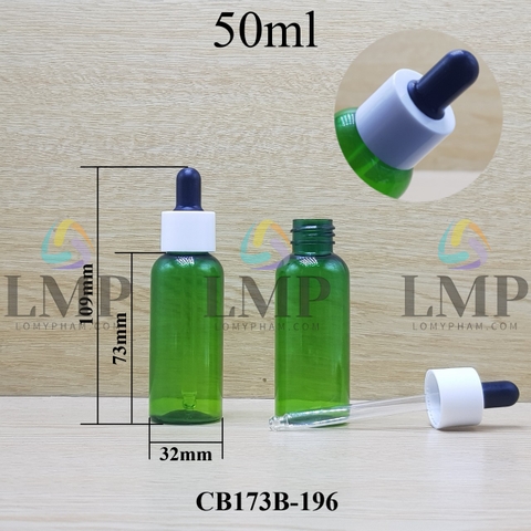 Chai vai tròn nắp bóp khoen nhựa trơn 50ml