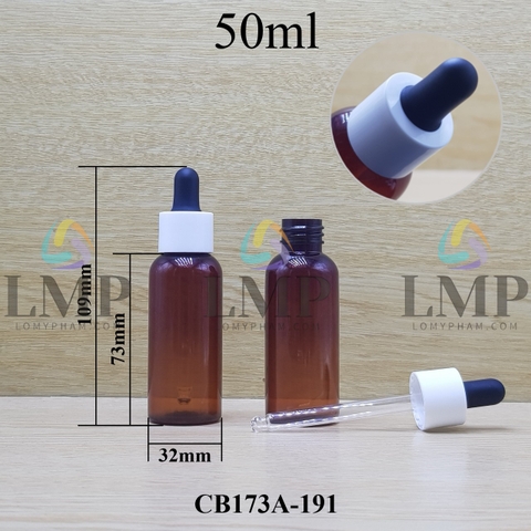 Chai vai tròn nắp bóp khoen nhựa trơn 50ml