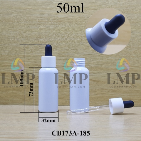 Chai vai tròn nắp bóp khoen nhựa trơn 50ml