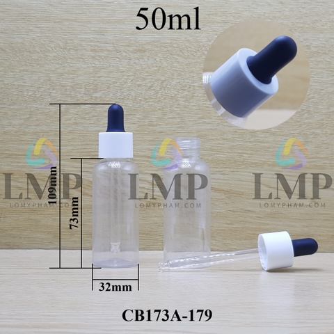 Chai vai tròn nắp bóp khoen nhựa trơn 50ml