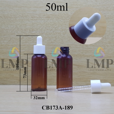 Chai vai tròn nắp bóp khoen nhựa trơn 50ml