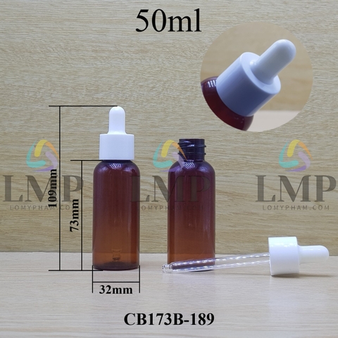 Chai vai tròn nắp bóp khoen nhựa trơn 50ml