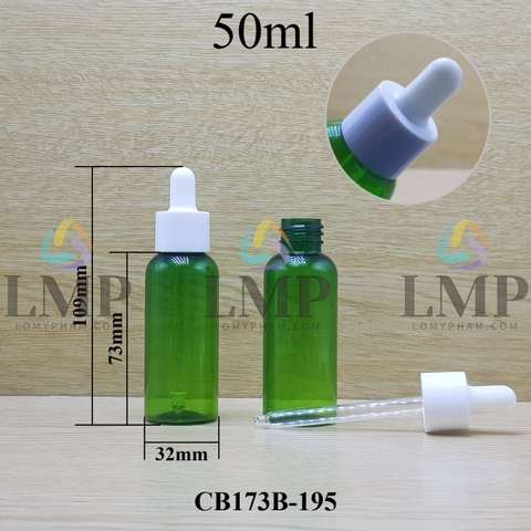 Chai vai tròn nắp bóp khoen nhựa trơn 50ml