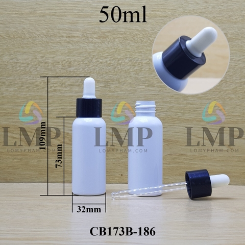 Chai vai tròn nắp bóp khoen nhựa trơn 50ml