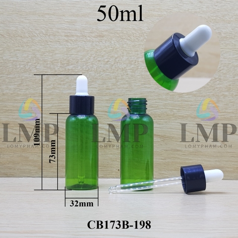 Chai vai tròn nắp bóp khoen nhựa trơn 50ml