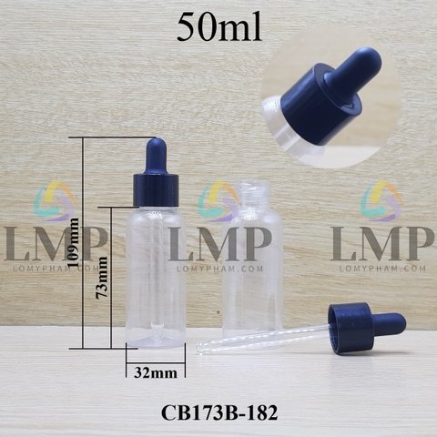 Chai vai tròn nắp bóp khoen nhựa trơn 50ml