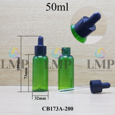 Chai vai tròn nắp bóp khoen nhựa trơn 50ml