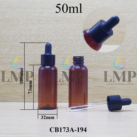 Chai vai tròn nắp bóp khoen nhựa trơn 50ml