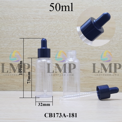 Chai vai tròn nắp bóp khoen nhựa trơn 50ml