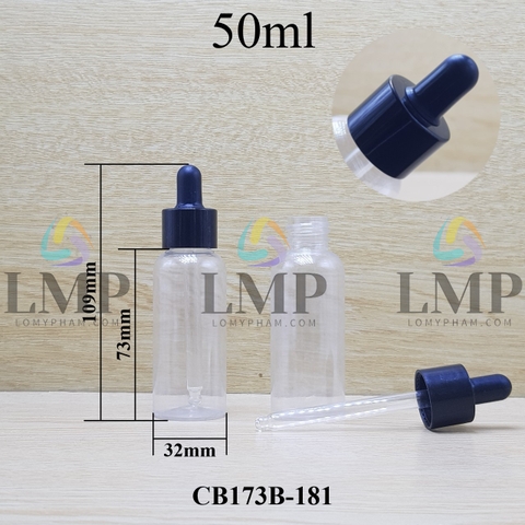 Chai vai tròn nắp bóp khoen nhựa trơn 50ml