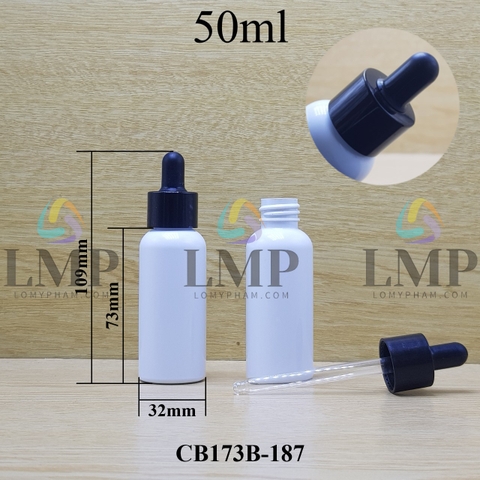 Chai vai tròn nắp bóp khoen nhựa trơn 50ml