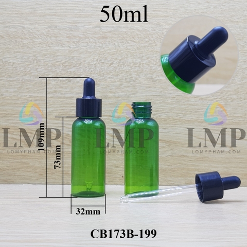 Chai vai tròn nắp bóp khoen nhựa trơn 50ml