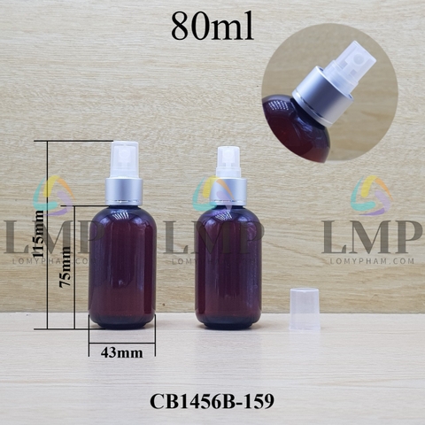 Chai vai tròn đầu phun sương xi 1 viền 80ml