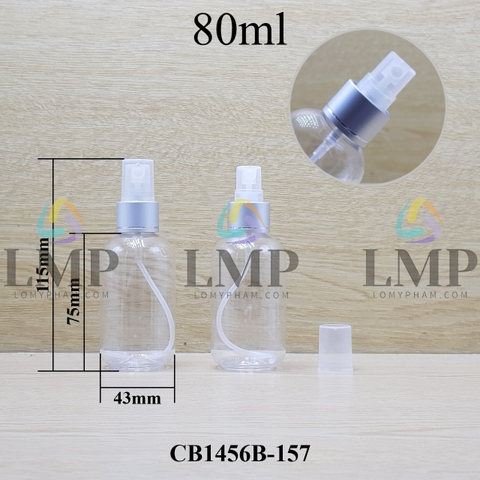 Chai vai tròn đầu phun sương xi 1 viền 80ml