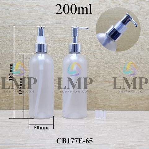 Chai 24g vai tròn vòi pump dài xi 200ml