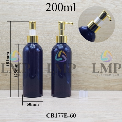 Chai 24g vai tròn vòi pump dài xi 200ml