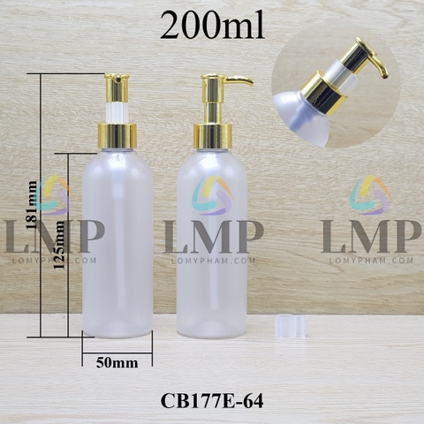 Chai 24g vai tròn vòi pump dài xi 200ml