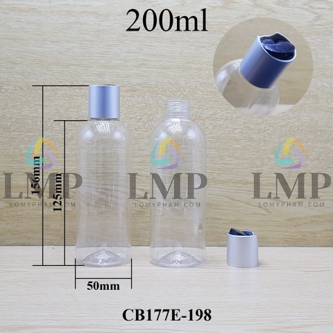 Chai 24g vai tròn nắp nhấn xi 200ml