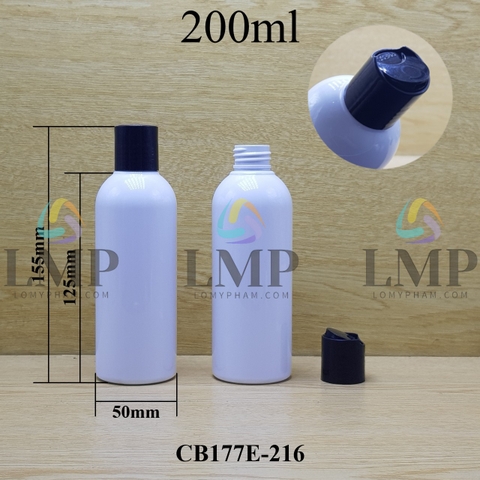 Chai 24g vai tròn nắp nhấn 200ml