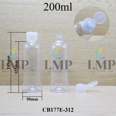 Chai 24g vai tròn nắp bật sọc 200ml