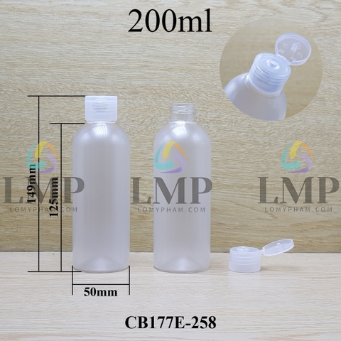 Chai 24g vai tròn nắp bật sọc 200ml