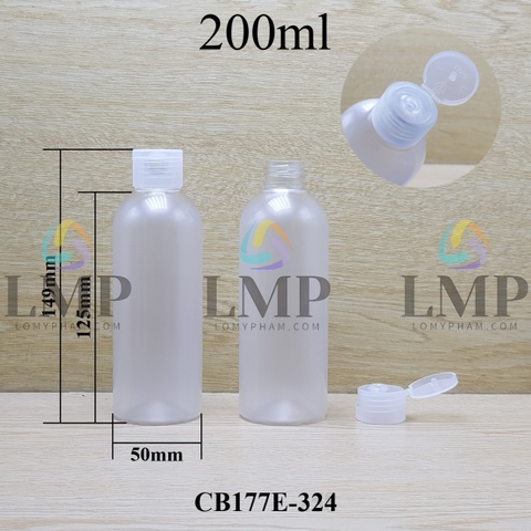 Chai 24g vai tròn nắp bật sọc 200ml