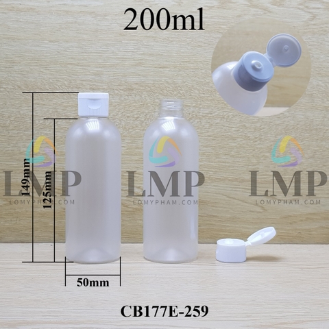 Chai 24g vai tròn nắp bật sọc 200ml