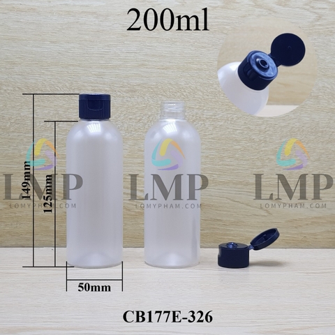 Chai 24g vai tròn nắp bật sọc 200ml