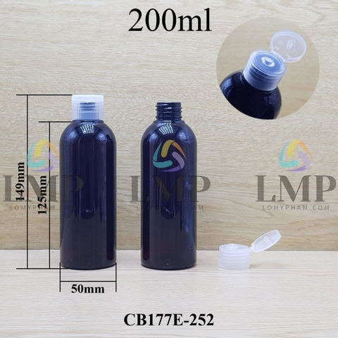 Chai 24g vai tròn nắp bật sọc 200ml