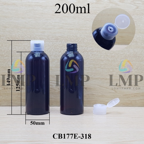Chai 24g vai tròn nắp bật sọc 200ml