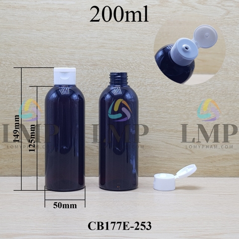 Chai 24g vai tròn nắp bật sọc 200ml