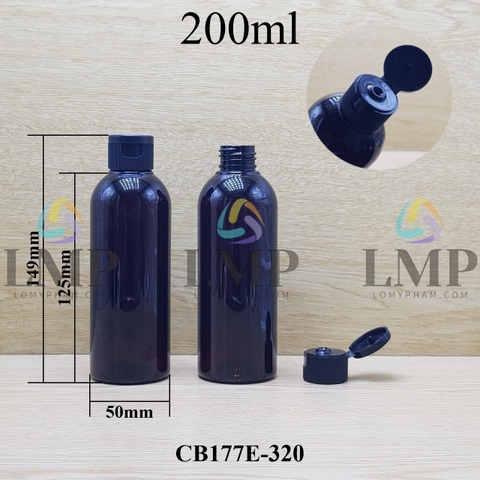 Chai 24g vai tròn nắp bật sọc 200ml