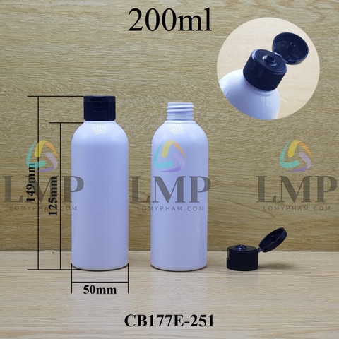 Chai 24g vai tròn nắp bật sọc 200ml