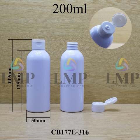 Chai 24g vai tròn nắp bật sọc 200ml
