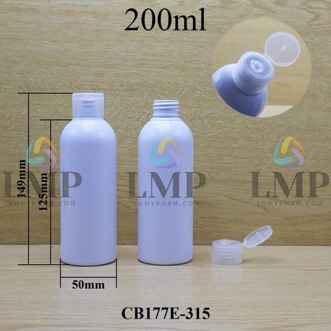 Chai 24g vai tròn nắp bật sọc 200ml