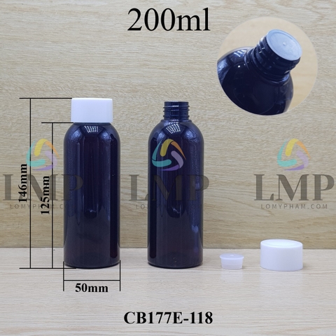 Chai 24g vai tròn nắp vặn tonner có núm 200ml