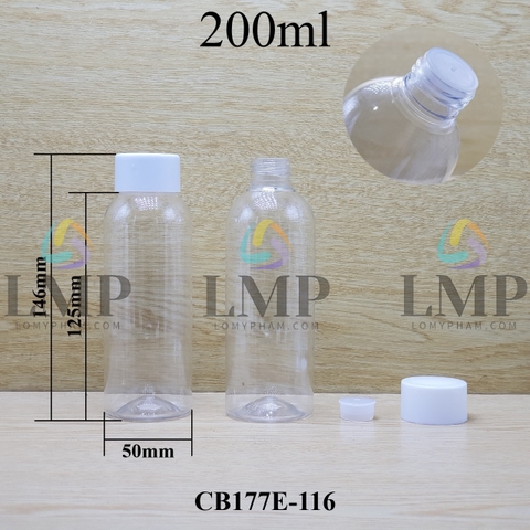 Chai 24g vai tròn nắp vặn tonner có núm 200ml