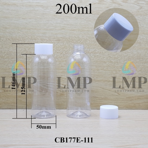 Chai 24g vai tròn nắp vặn tonner có núm 200ml