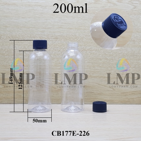 Chai 24g vai tròn nắp child resistant 200ml