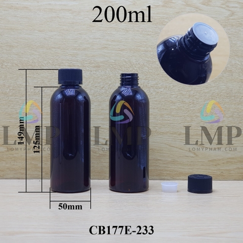 Chai 24g vai tròn nắp child resistant 200ml