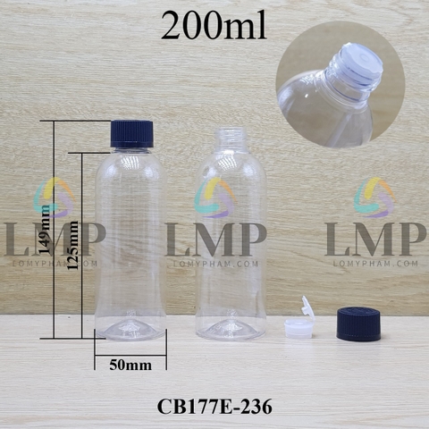 Chai 24g vai tròn nắp child resistant 200ml