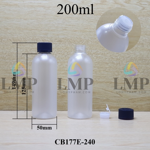 Chai 24g vai tròn nắp child resistant 200ml