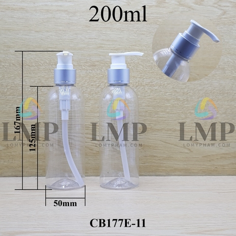 Chai 24g vai tròn vòi van xi 1 viền 200ml