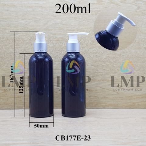 Chai 24g vai tròn vòi van xi 1 viền 200ml